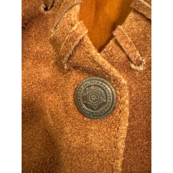 Vintage Mona Mode Suede Vest Brown S Genuine Leather Rayon Lining - Picture 4 of 4